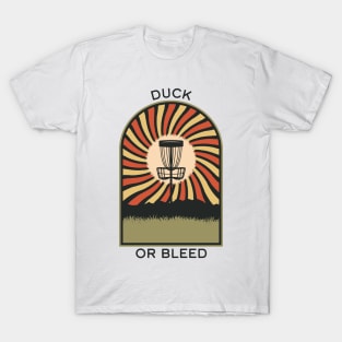 Duck Or Bleed | Disc Golf Vintage Retro Arch Mountains T-Shirt